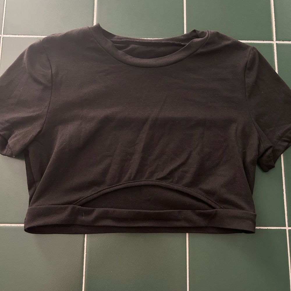 SHEIN Brown Short Sleeve Crop T-Shirt